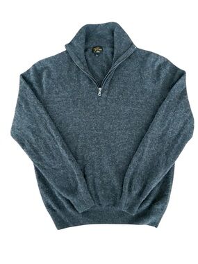J.Crew Cashmere Quarter-Zip Heathered Charcoal Gray Men’s Sweater Size Large